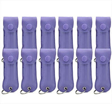 Load image into Gallery viewer, Wholesale Lot (12Pc) Pepper Spray Maximum Strength 1/2 oz Compact Size Police Grade Formula Best Self Defense Tool for Women with Leather Case (Purple (12-Pack))