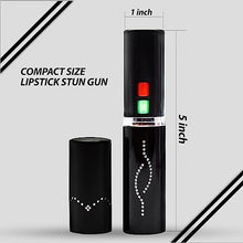 Load image into Gallery viewer, Wholesale (12 Pc) Flashlight Lipstick Stun Gun Women Self Defense Bright Led Flashlight - Rechargeable Battery (Black X12)