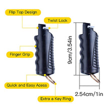 Load image into Gallery viewer, 10 Pcs Pepper Spray Keychain Set for Women Girls - Maximum Strength Defense - Quick Release Key Ring for Easy Access - Finger Grip for Accurate Aim - 25 Bursts & 10 ft Range - 20ML