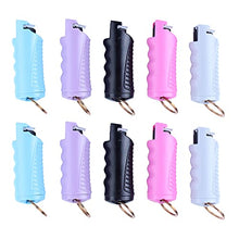 Load image into Gallery viewer, 10 Pcs Pepper Spray Keychain Set for Women Girls - Maximum Strength Defense - Quick Release Key Ring for Easy Access - Finger Grip for Accurate Aim - 25 Bursts & 10 ft Range - 20ML