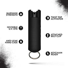 Load image into Gallery viewer, Quick Action Pepper Spray Keychain - Maximum Strength MC 1.44, Pepper Spray Range up to 16 ft, Made in USA by Guard Dog (Black (8 Pack))