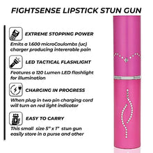 Load image into Gallery viewer, Wholesale (12 Pc) Flashlight Lipstick Stun Gun Women Self Defense Bright Led Flashlight - Rechargeable Battery (Pink X12)