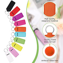 Load image into Gallery viewer, Junkin 40 Pcs Lipstick Holder Keychain Lip Holder, Clip on Lipstick Pouch Fluffy Ball Keychain with Keyring (Colorful Style)
