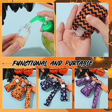 Load image into Gallery viewer, 60 Pieces Travel Bottles Keychain Holder Set, 15 lipstick Holder 15 Keychain Wristlet Lanyard 15 Empty Travel Bottles 15 Travel Bottle Holders for Shampoo Perfume Storage(Horrible Style)