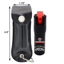 Load image into Gallery viewer, Wholesale Lot (12Pc) Pepper Spray Maximum Strength 1/2 oz Compact Size Police Grade Formula Best Self Defense Tool for Women with Leather Case (Black (12-Pack))