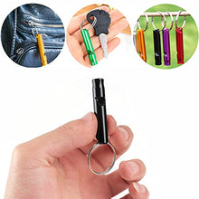 Load image into Gallery viewer, 100 Pieces Emergency Whistle with Keychain Aluminum Whistle Survival Whistle Key Chain for Camping Hiking Boating Hunting Fishing