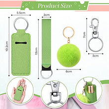 Load image into Gallery viewer, Junkin 40 Pcs Lipstick Holder Keychain Lip Holder, Clip on Lipstick Pouch Fluffy Ball Keychain with Keyring (Colorful Style)