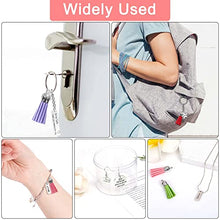 Load image into Gallery viewer, 350Pcs Motivational Keychain Accessories Set with 50 Engraved Inspirational Words Charms, 50 Leather Keychain Tassels, 50 Keyring with Chain, 200 Open Jump Rings for Keychain Making, DIY Crafting