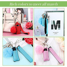 Load image into Gallery viewer, Junkin 40 Pcs Lipstick Holder Keychain Lip Holder, Clip on Lipstick Pouch Fluffy Ball Keychain with Keyring (Colorful Style)