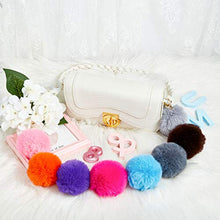 Load image into Gallery viewer, Hicarer 60 Pieces Colorful Poms Keychains Fluffy Ball Faux Fur Keyring for Women (3 Inch)