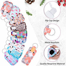 Load image into Gallery viewer, 60 Pieces Travel Bottles Keychain Holder Set, 15 lipstick Holder 15 Keychain Wristlet Lanyard 15 Empty Travel Bottles 15 Travel Bottle Holders for Shampoo Perfume Storage(Fresh Pattern)