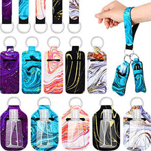 Load image into Gallery viewer, 20 Pieces Travel Bottle Keychain Holders Set, Includes 5 Lipstick Holder 5 Keychain Wristlet Lanyards 5 Lipstick Holder Keychain 5 Plastic Empty Bottles for Liquid Lotion Toiletry (Shimmery Marble)