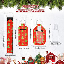 Load image into Gallery viewer, 60 Pieces Travel Bottles Keychain Holder Set, 15 lipstick Holder 15 Keychain Wristlet Lanyard 15 Empty Travel Bottles 15 Travel Bottle Holders for Shampoo Perfume Storage (Christmas Pattern)