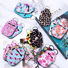 Load image into Gallery viewer, 60 Pieces Travel Bottles Keychain Holder Set, 15 lipstick Holder 15 Keychain Wristlet Lanyard 15 Empty Travel Bottles 15 Travel Bottle Holders for Shampoo Perfume Storage(Fresh Pattern)