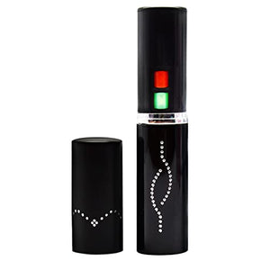 Wholesale (12 Pc) Flashlight Lipstick Stun Gun Women Self Defense Bright Led Flashlight - Rechargeable Battery (Black X12)