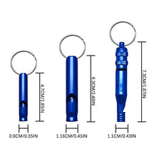 Load image into Gallery viewer, LZYMSZ 36 PCS Extra Loud Aluminum Whistle with Key Chain, 3 Sizes Emergency Situations Survival Whistle Key Ring for Sports Running Training Camping Hiking Outdoor Multiple Colors
