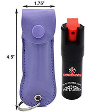 Load image into Gallery viewer, Wholesale Lot (12Pc) Pepper Spray Maximum Strength 1/2 oz Compact Size Police Grade Formula Best Self Defense Tool for Women with Leather Case (Purple (12-Pack))
