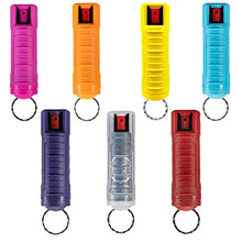 Load image into Gallery viewer, Police Magnum Pepper Spray Keychain Bulk Set- Tactical Self Defense Maximum Strength OC- Safety Key Chains for Women &amp; Men - Made in The USA-7 Pack Rainbow INJ
