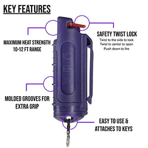 Police Magnum Pepper Spray Keychain Bulk Set- Tactical Self Defense Maximum Strength OC- Safety Key Chains for Women & Men - Made in The USA-7 Pack Rainbow INJ