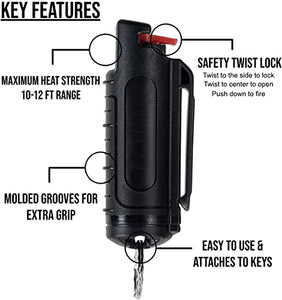 7pack Pepper Spray Keychain for Women Self Defense, 20mL Pepper Spray Bulk Pack, Max Strength 10-Foot (3 M) Range