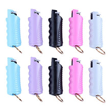 Load image into Gallery viewer, 10 Pcs Pepper Spray Keychain Set for Women Girls - Maximum Strength Defense - Quick Release Key Ring for Easy Access - Finger Grip for Accurate Aim - 25 Bursts &amp; 10 ft Range - 20ML
