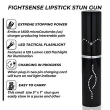 Load image into Gallery viewer, Wholesale (12 Pc) Flashlight Lipstick Stun Gun Women Self Defense Bright Led Flashlight - Rechargeable Battery (Black X12)
