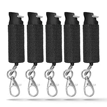 Load image into Gallery viewer, Guard Dog Security Bling-it-On Cute Pepper Spray for Women – Fashionable Key Holder - 16’ (5m) Accurate Spray Range - Self-Defense Accessory Designed for Women (5-Pack (Black))
