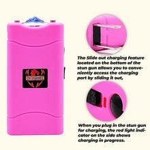 Load image into Gallery viewer, Wholesale Lot (12 Pc) Super Heavy Duty Stun Gun for Self Defense with Bright Led Flashlight, Rechargeable Battery, Nylon Holsters with Belt Loop for Easy Cary (Multi)

