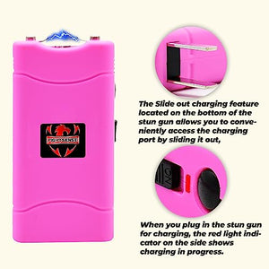 Wholesale Lot (12 Pc) Super Heavy Duty Stun Gun for Self Defense with Bright Led Flashlight, Rechargeable Battery, Nylon Holsters with Belt Loop for Easy Cary (Multi)