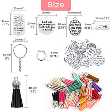 Load image into Gallery viewer, 350Pcs Motivational Keychain Accessories Set with 50 Engraved Inspirational Words Charms, 50 Leather Keychain Tassels, 50 Keyring with Chain, 200 Open Jump Rings for Keychain Making, DIY Crafting
