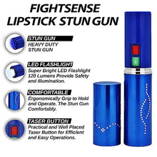 Load image into Gallery viewer, Wholesale (12 Pc) Flashlight Lipstick Stun Gun Women Self Defense Bright Led Flashlight - Rechargeable Battery (Blue X12)

