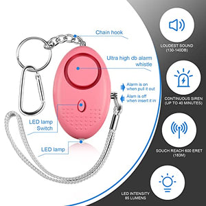 16 Pack Safe Sound Personal Alarm, Emergency Safety Alarm 130 dB Security Alarm Keychain Personal Safety Devices with LED Light Buckle Key Chain for Women Self Defense, Kids Elderly, 16 Color