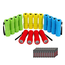 Load image into Gallery viewer, EverBrite 16-Pack Mini LED Flashlight Set - Assorted 4 Colors, 48 AAA Batteries Included, for Hurricane Supplies Party Favors, Kids Gift, Camping, Hiking etc
