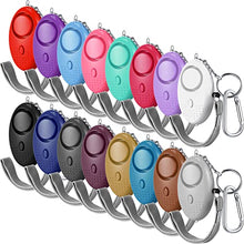 Load image into Gallery viewer, 16 Pack Safe Sound Personal Alarm, Emergency Safety Alarm 130 dB Security Alarm Keychain Personal Safety Devices with LED Light Buckle Key Chain for Women Self Defense, Kids Elderly, 16 Color
