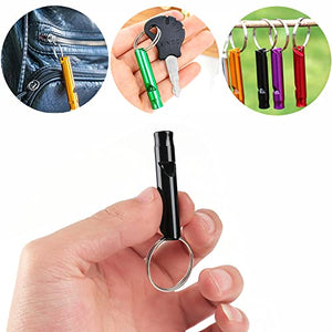 100 Pieces Emergency Whistle with Keychain Aluminum Whistle Survival Whistle Key Chain for Camping Hiking Boating Hunting Fishing