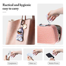 Load image into Gallery viewer, 20 Pieces Travel Bottle Keychain Holders Set, Includes 5 Lipstick Holder 5 Keychain Wristlet Lanyards 5 Lipstick Holder Keychain 5 Plastic Empty Bottles for Liquid Lotion Toiletry (Shimmery Marble)
