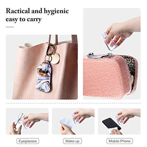 20 Pieces Travel Bottle Keychain Holders Set, Includes 5 Lipstick Holder 5 Keychain Wristlet Lanyards 5 Lipstick Holder Keychain 5 Plastic Empty Bottles for Liquid Lotion Toiletry (Shimmery Marble)