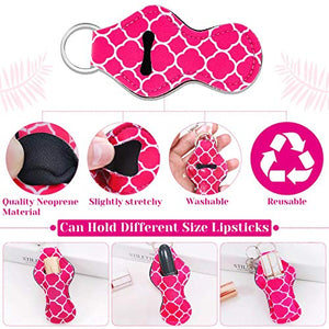 30Pcs Lip Balm Holder with 30 Sets Keyring Clips for Lipstick, Chapstick, Lip Balm (Assorted Colors)
