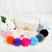 Load image into Gallery viewer, Hicarer 60 Pieces Colorful Poms Keychains Fluffy Ball Faux Fur Keyring for Women (3 Inch)
