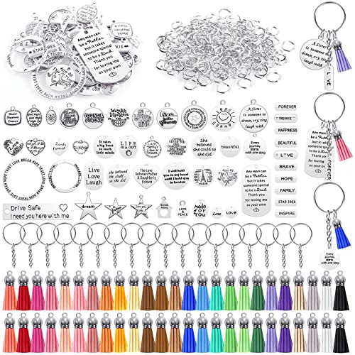 30pcs Leather Tassel Keychain Charms Bulk with 30pcs Jump Rings for  Bracelets Acrylic Key Chain Blanks Jewelry Making