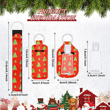 Load image into Gallery viewer, 60 Pieces Travel Bottles Keychain Holder Set, 15 lipstick Holder 15 Keychain Wristlet Lanyard 15 Empty Travel Bottles 15 Travel Bottle Holders for Shampoo Perfume Storage (Christmas Pattern)
